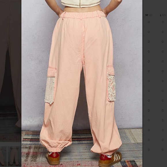 POL “ Kalispell 3 “ POL Distress Cargo Jean Jogger with Crochet Lace 26 - Picture 4 of 5